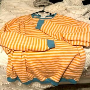 We the Free People striped crew neck sweat shirt NWT